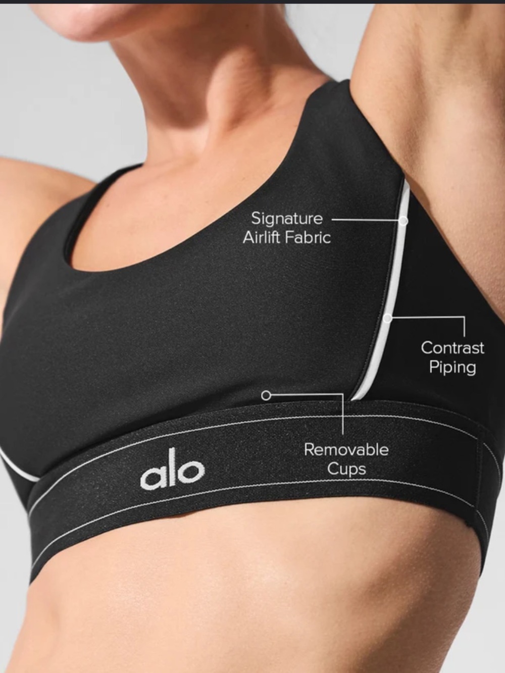 Alo Airlift Sports Bra Black White Women’s Small